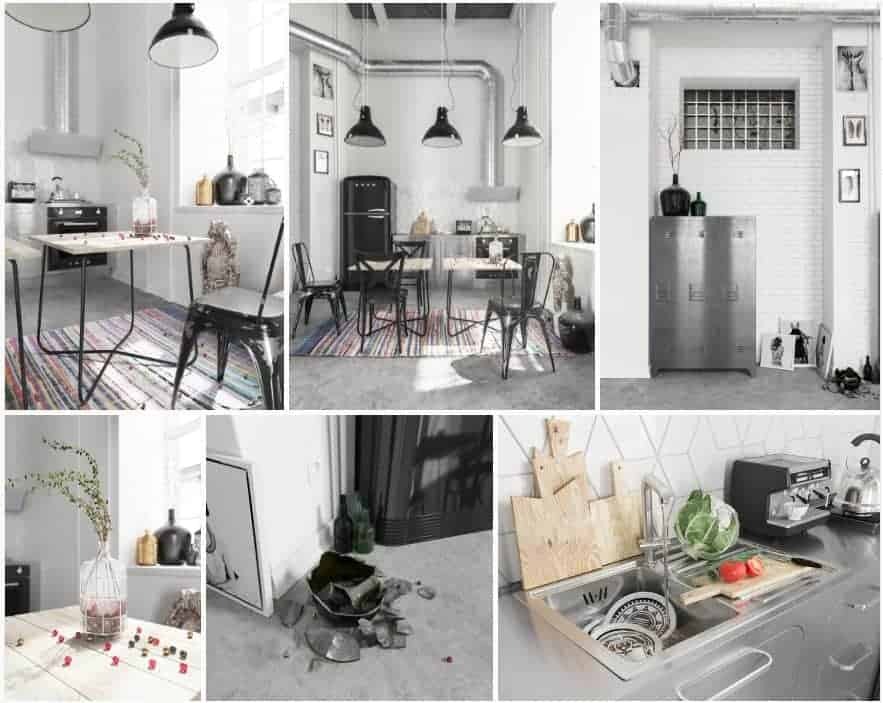 Free 3D Models-Corona Loft Kitchen by V. Tomashchuk